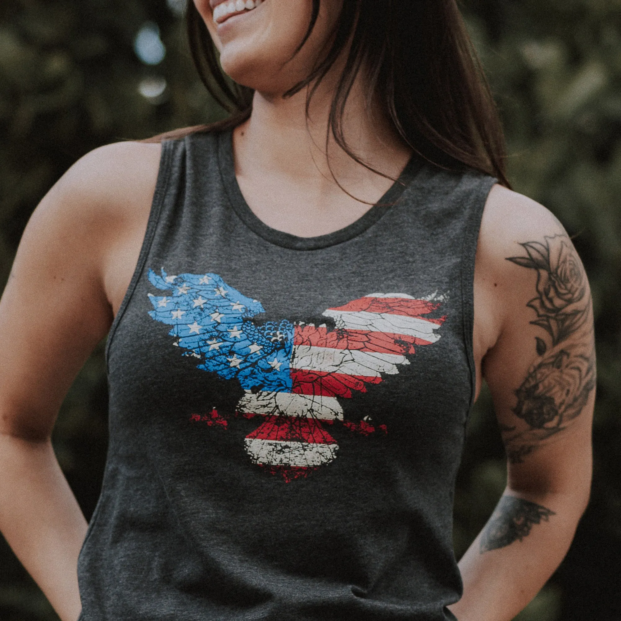 Women's Freagle Everyday Tank - Dark Heather Gray sold by Grunt Style product image thumbnail 3