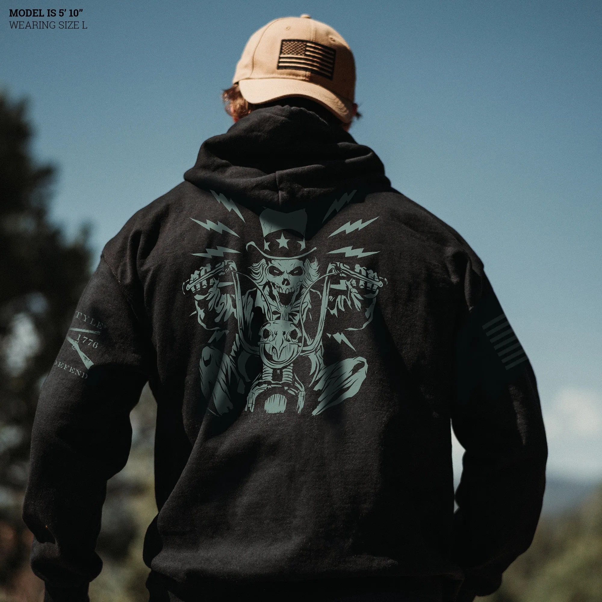 Uncle Sam Freedom Rider Hoodie - Black sold by Grunt Style product image thumbnail 2