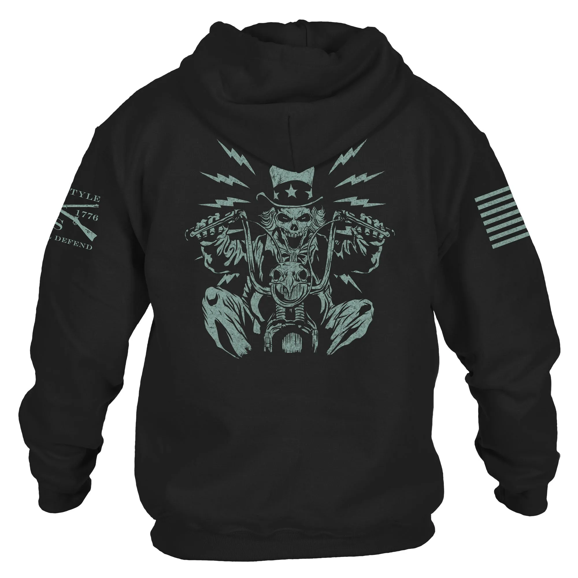 Uncle Sam Freedom Rider Hoodie - Black sold by Grunt Style product image thumbnail 4