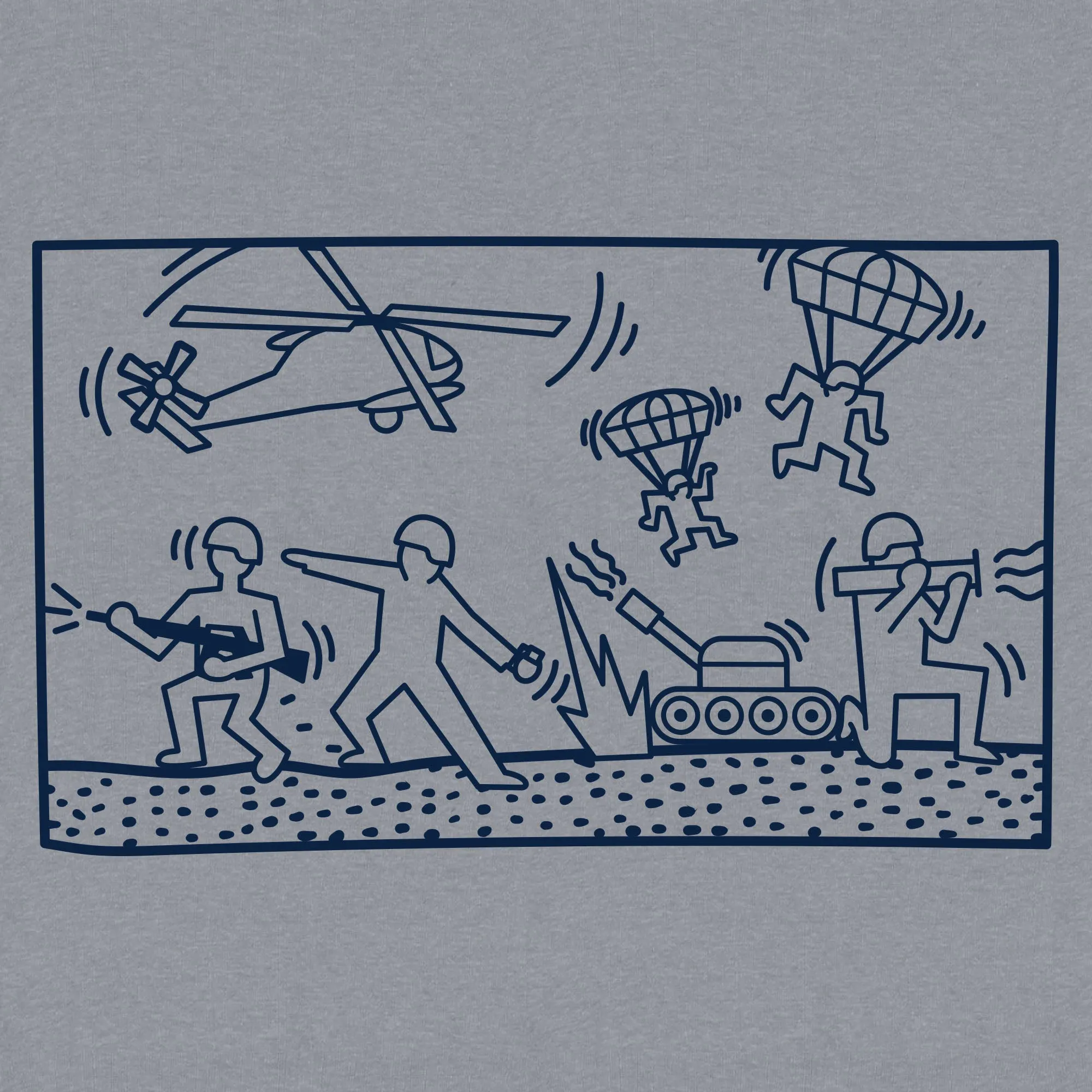 Military Pop Art T-Shirt - Dark Heather Gray sold by Grunt Style product image thumbnail 2