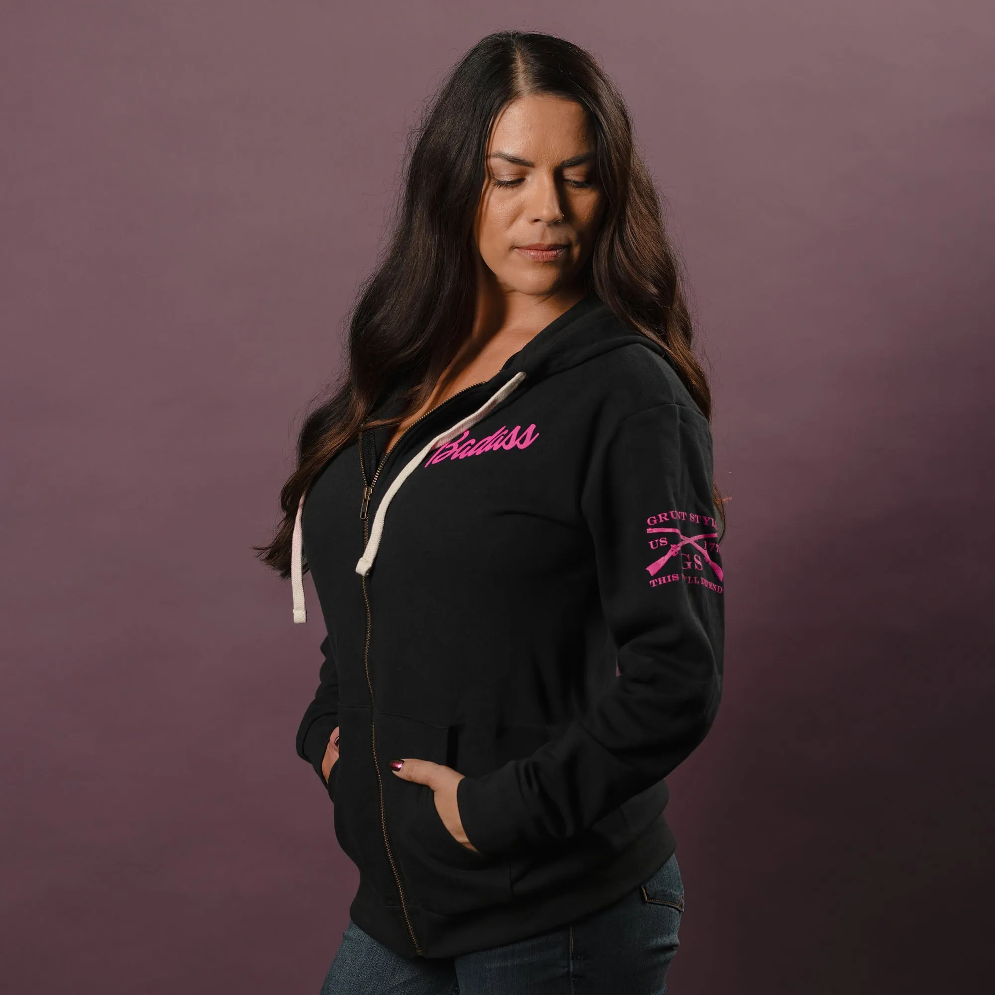 Women's Fully Leaded Full-Zip Hoodie - Black sold by Grunt Style product image thumbnail 2