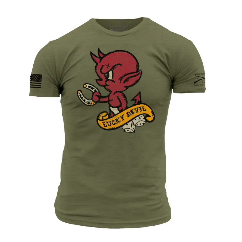 Lucky Devil T-Shirt - Military Green sold by Grunt Style
