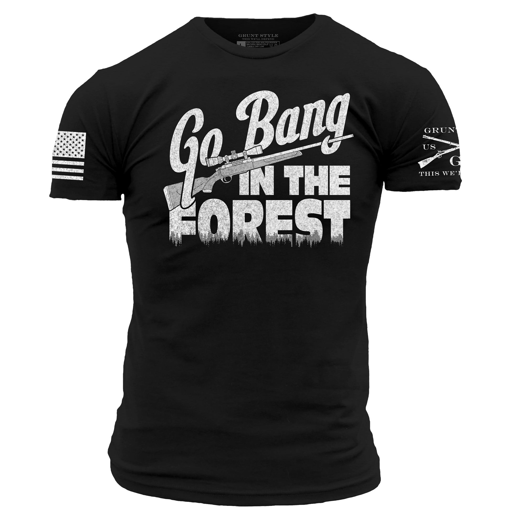 Go Bang In The Forest T-Shirt - Black sold by Grunt Style