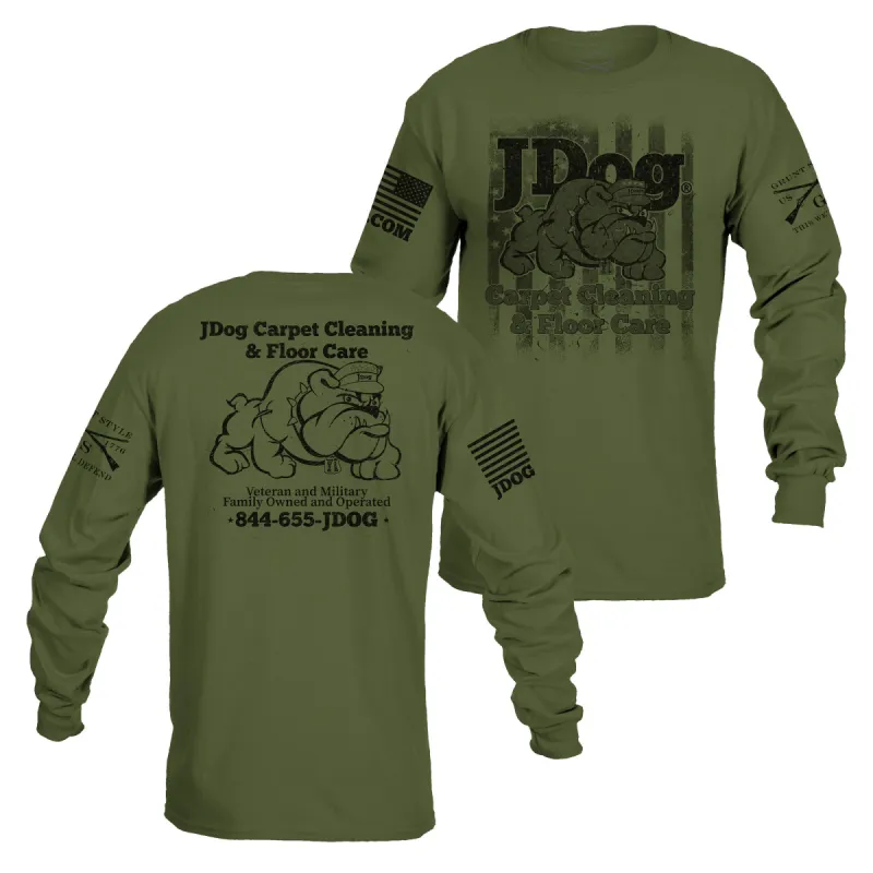 Men's JDog Carpet Cleaning & Floor Care Long Sleeve - Military Green sold by Grunt Style