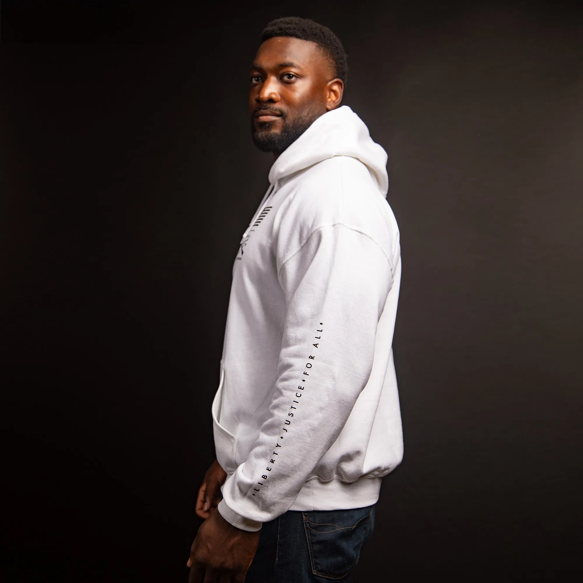 Liberty & Justice Hoodie - White sold by Grunt Style product image thumbnail 5