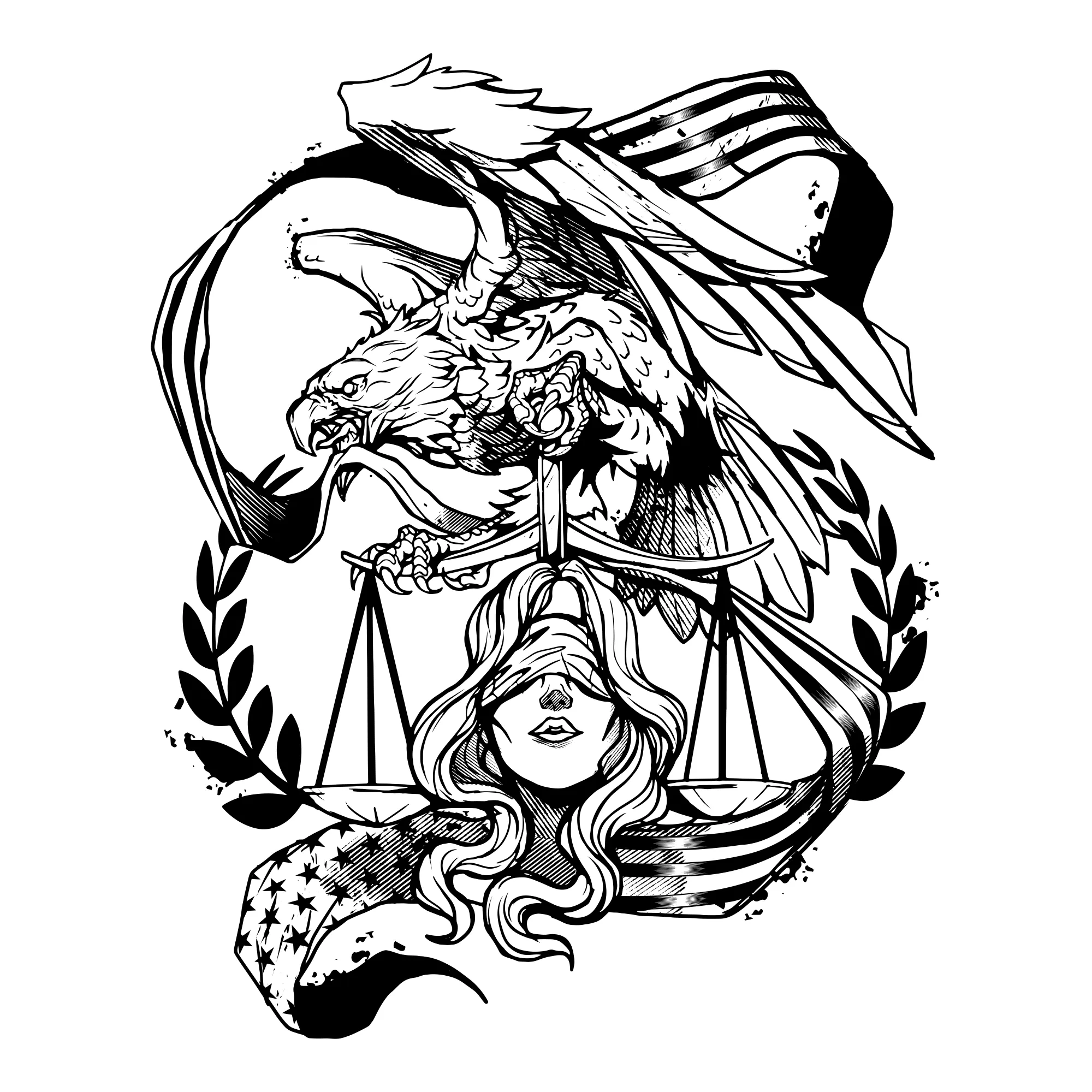 Liberty & Justice Hoodie - White sold by Grunt Style product image thumbnail 2