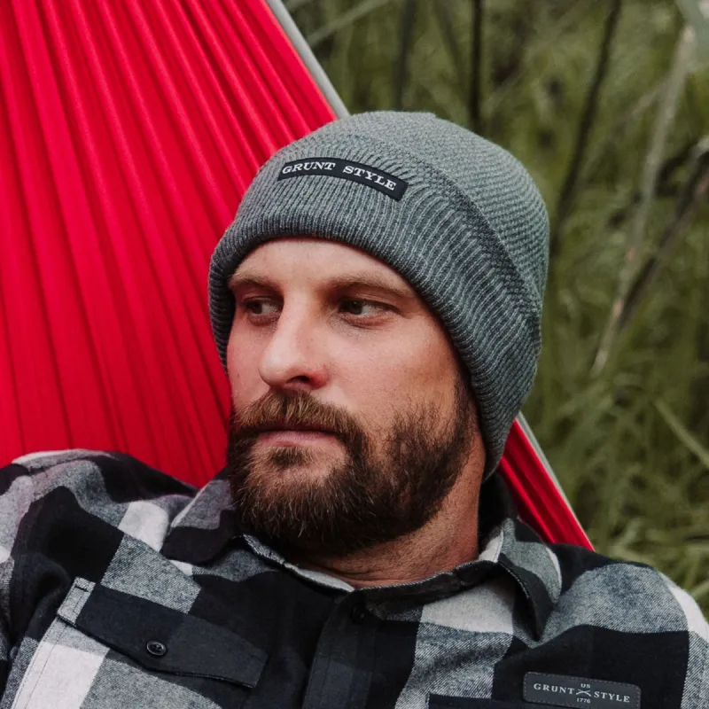 Waffle Cuffed Beanie - Dark Grey sold by Grunt Style