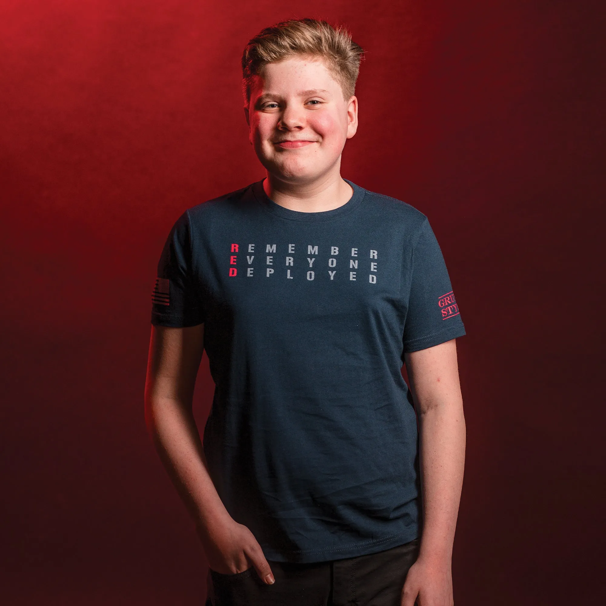 Youth RED Friday T-Shirt - Midnight Navy sold by Grunt Style