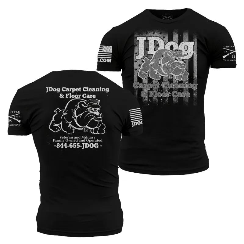 JDog Carpet Cleaning & Floor Care T-Shirt - Black sold by Grunt Style
