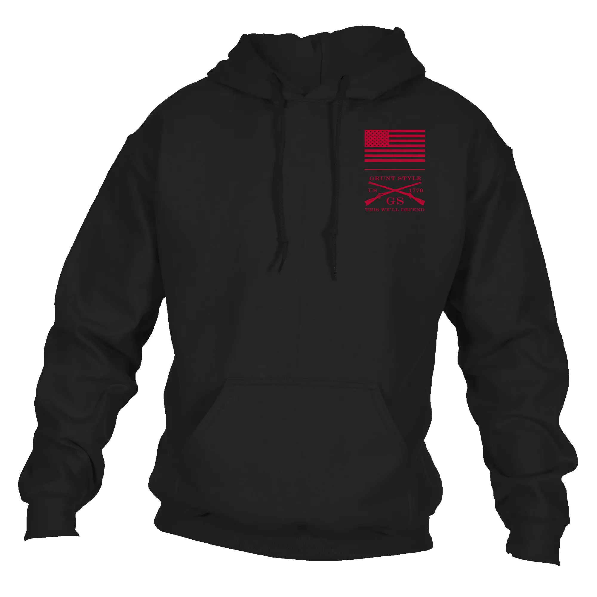 Red Blood Blue Collar® Hoodie - Black sold by Grunt Style product image thumbnail 4
