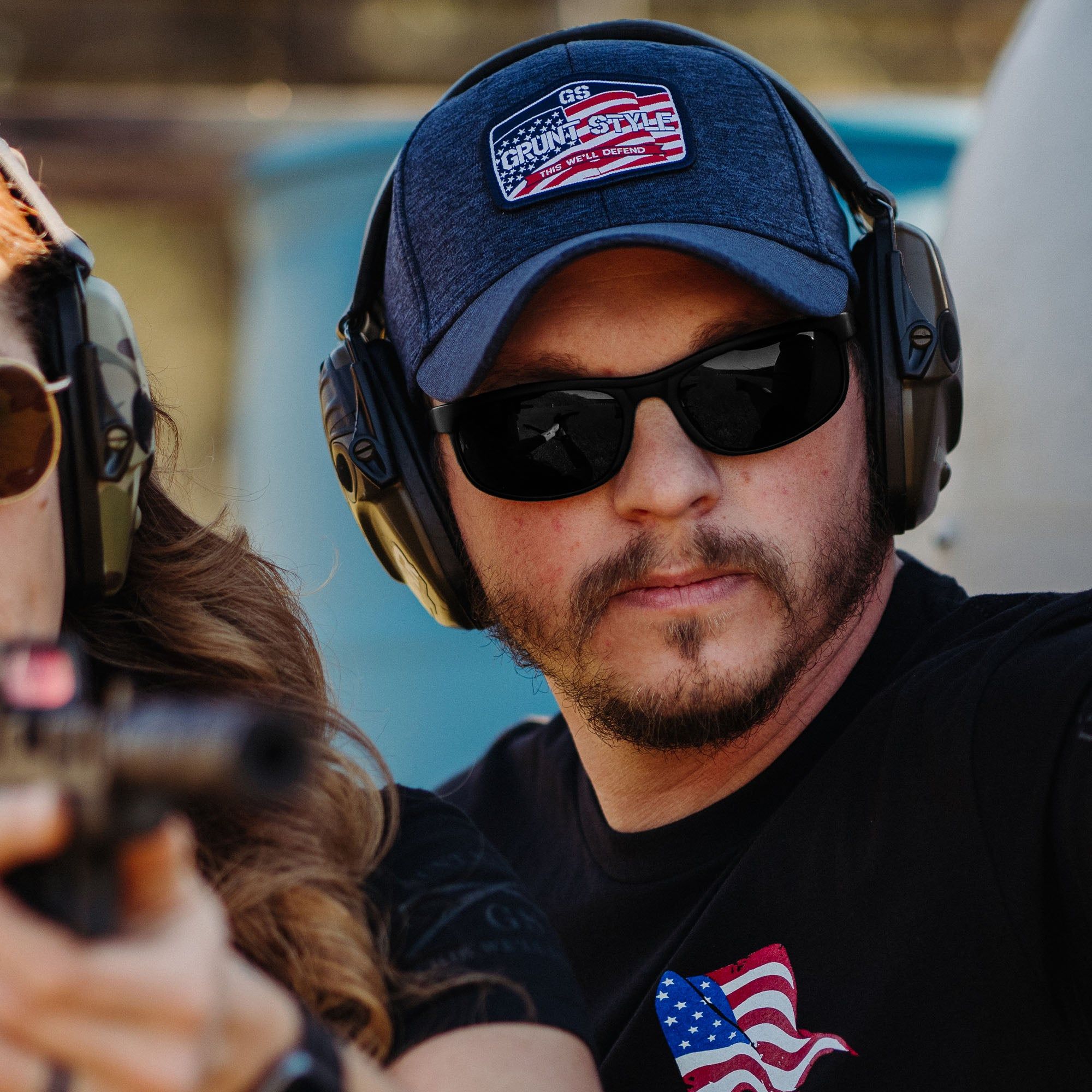 Old Glory Patch Stretch Fit Hat - Navy Heather sold by Grunt Style product image thumbnail 2