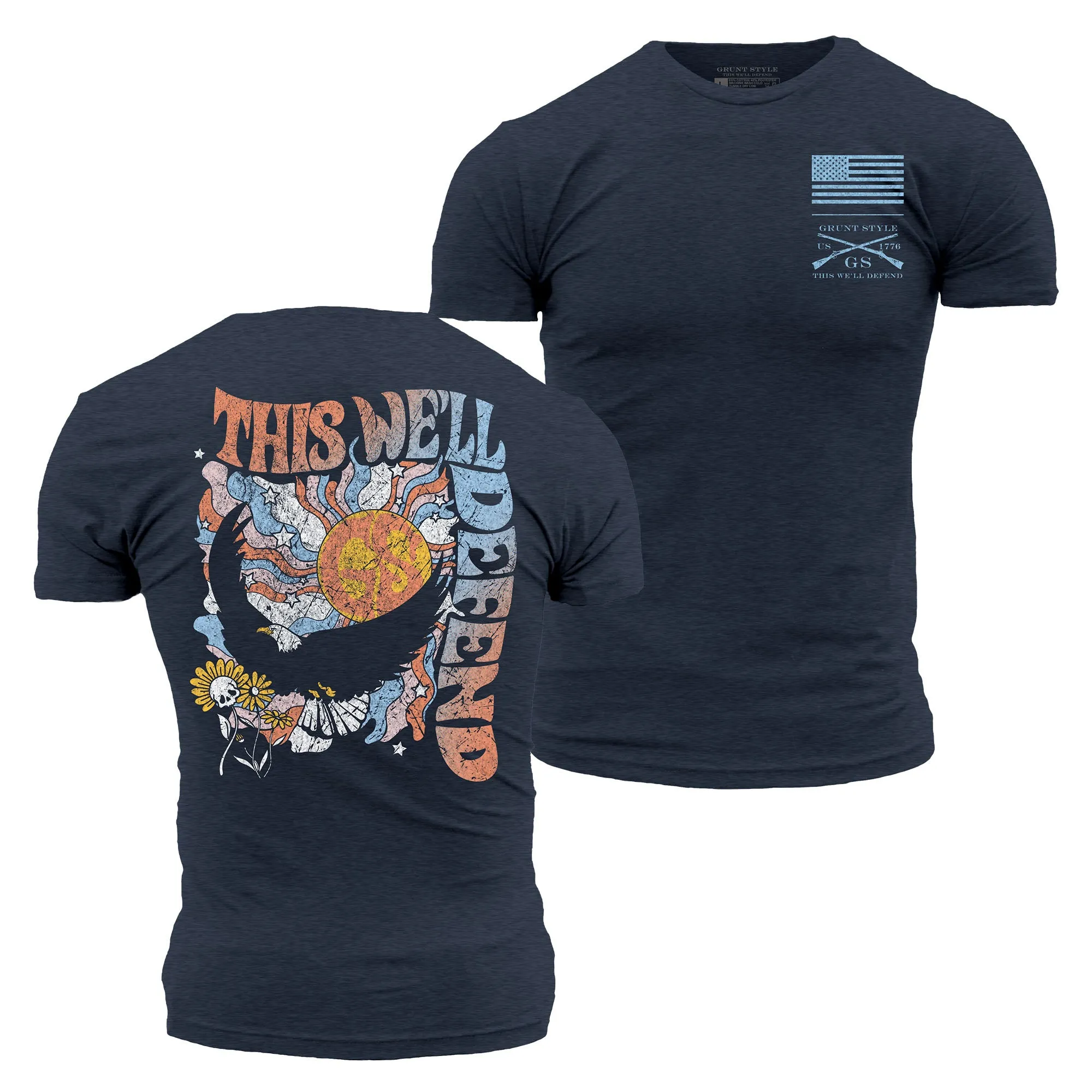 Trippy Eagle T-Shirt - Midnight Navy sold by Grunt Style product image thumbnail 2