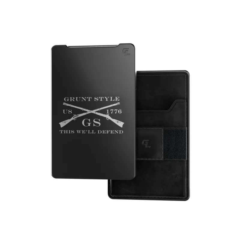 Groove Life® x Grunt Style Leather Gun Metal and Black Wallet sold by Grunt Style