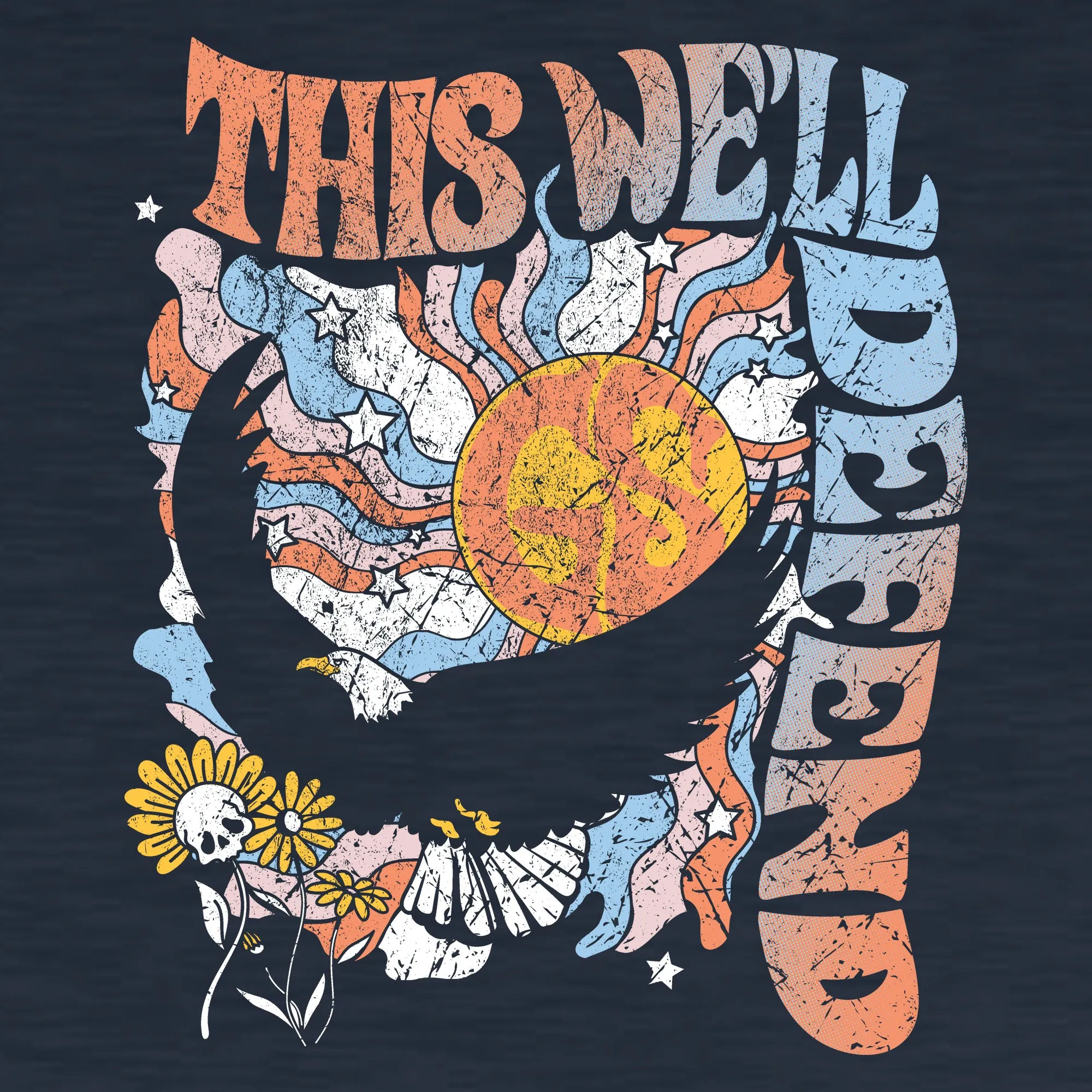 Trippy Eagle T-Shirt - Midnight Navy sold by Grunt Style product image thumbnail 4