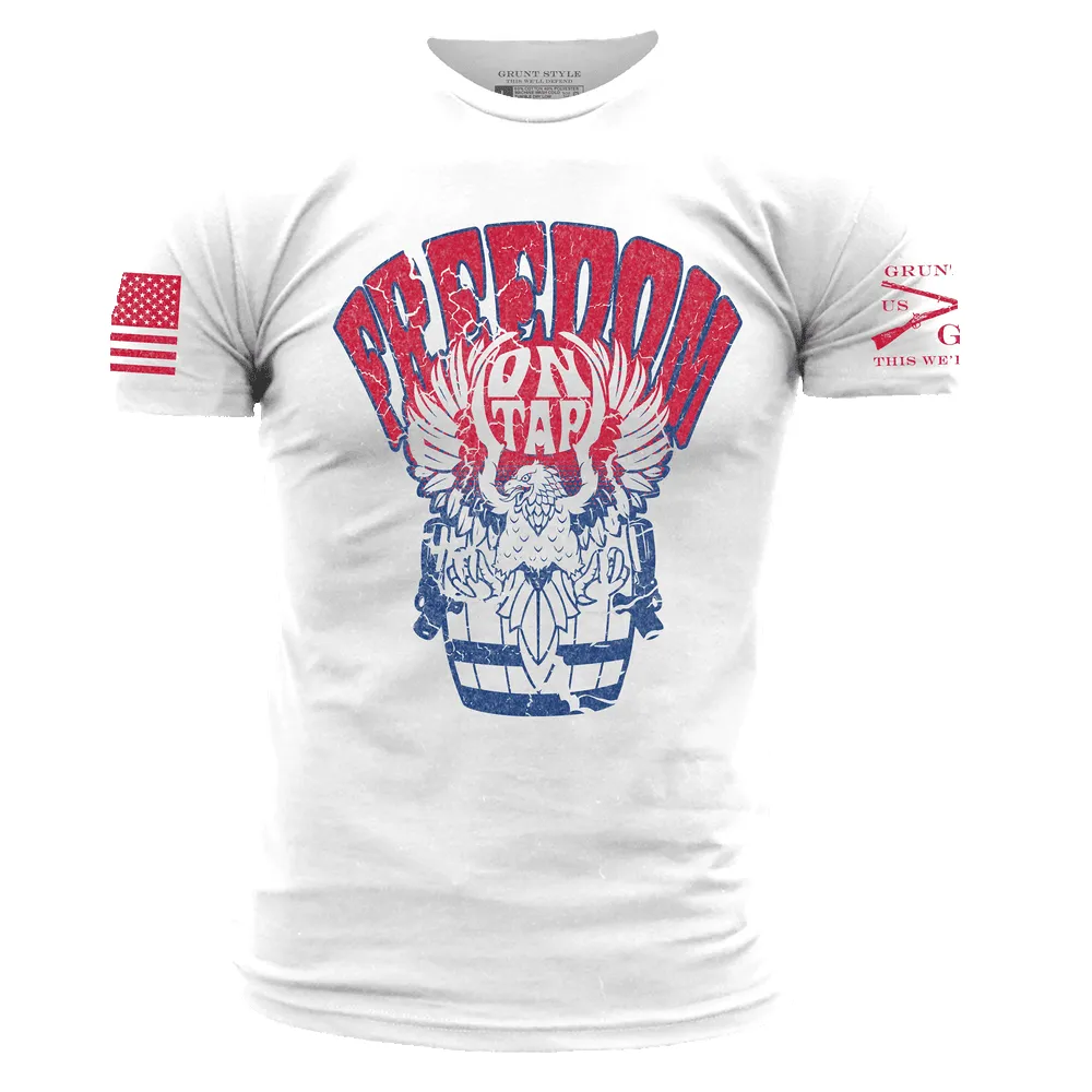 Freedom On Tap T-Shirt - White sold by Grunt Style