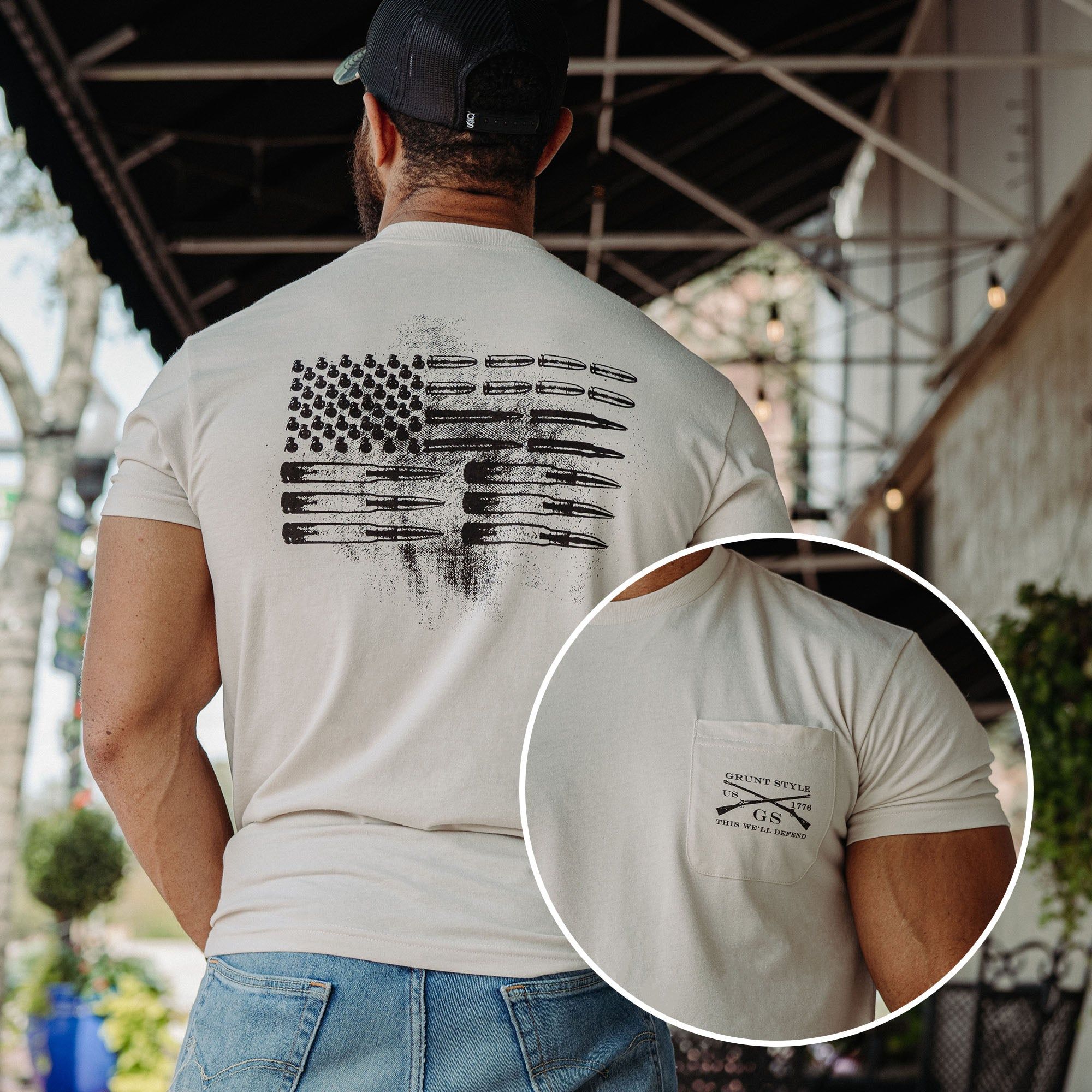 Men's Ammo Flag Pocket T-Shirt - Sand sold by Grunt Style product image thumbnail 2