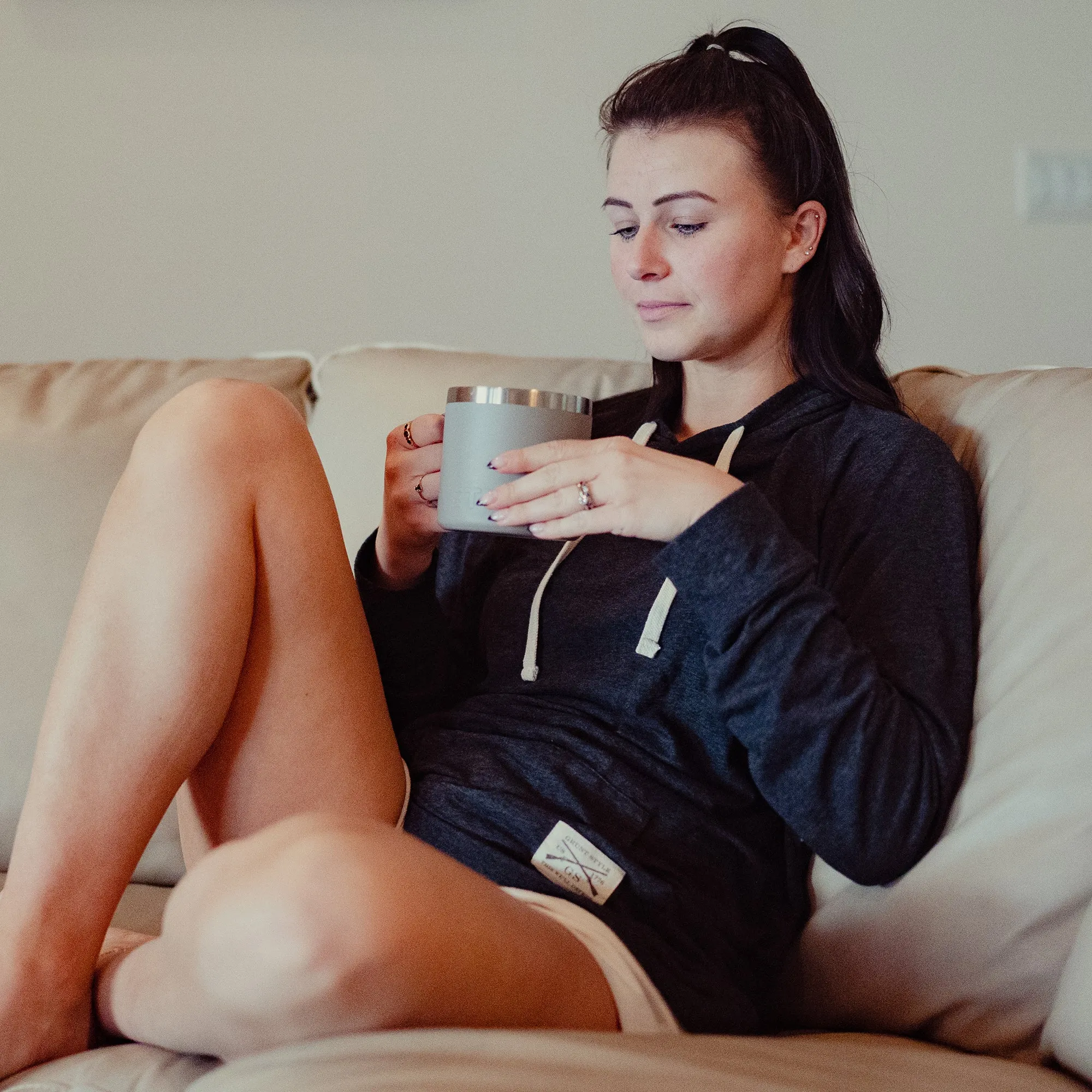 Hangover Hoodie - Heather Black sold by Grunt Style product image thumbnail 3