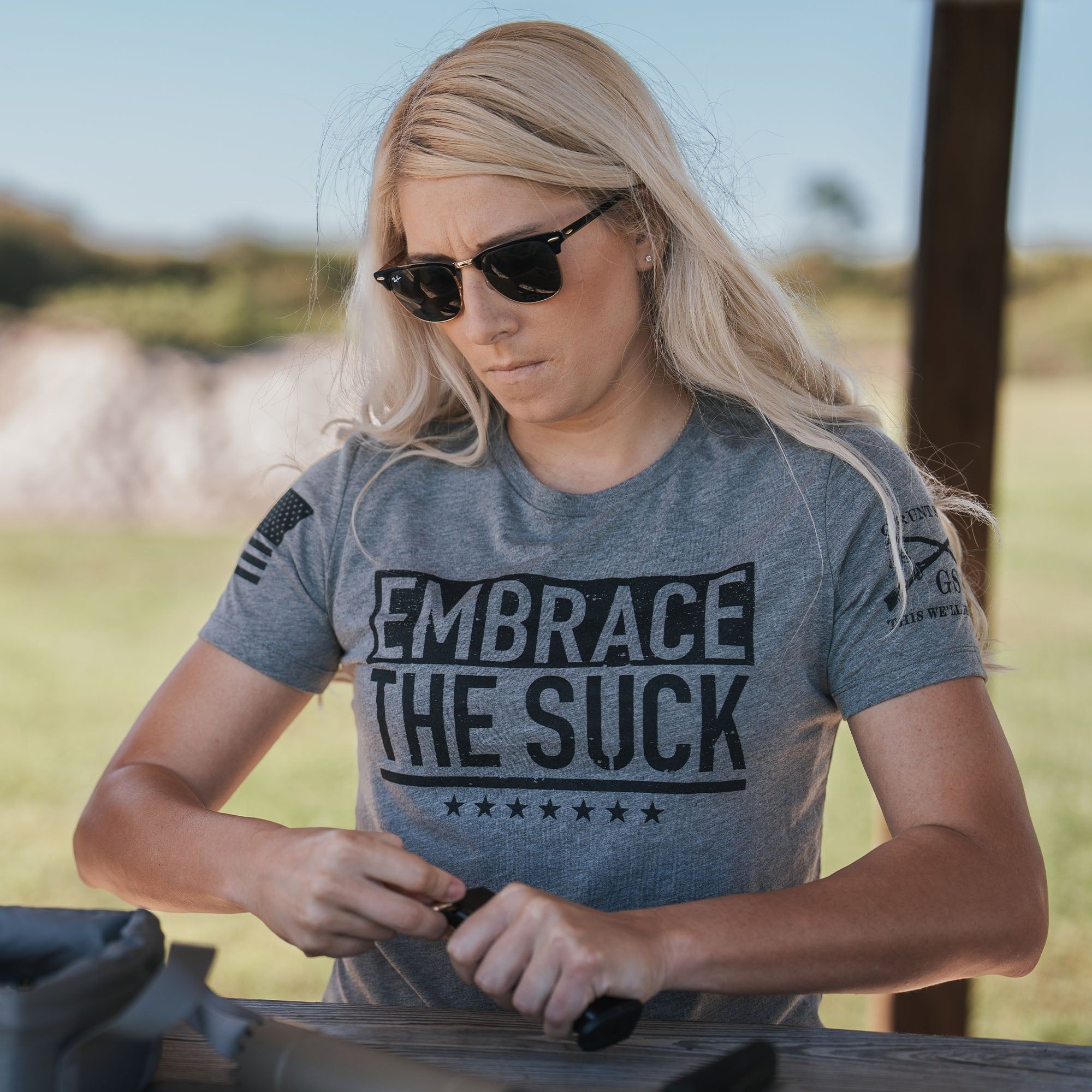Women's Embrace The Suck Relaxed Fit T-Shirt - Grey Triblend sold by Grunt Style product image thumbnail 3