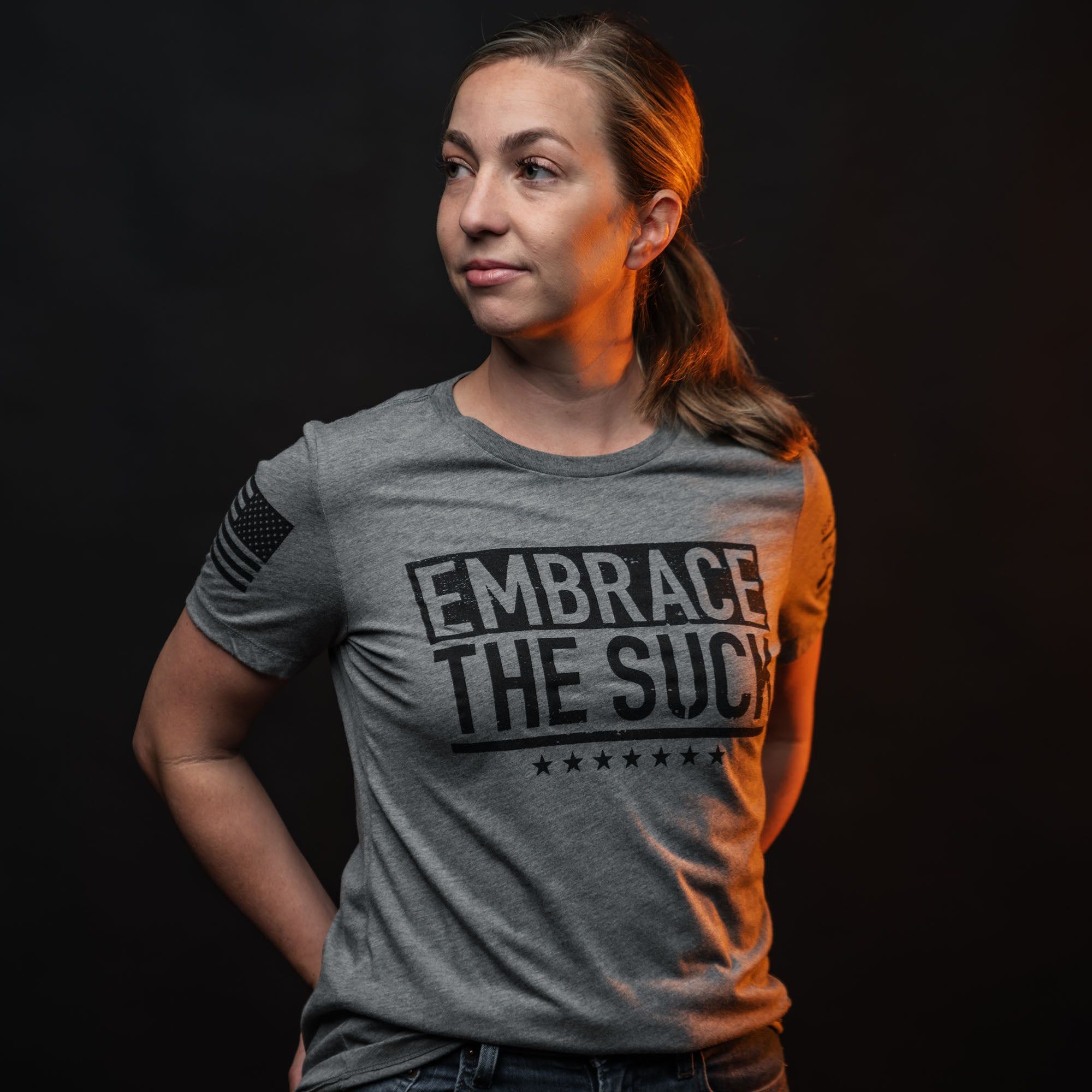 Women's Embrace The Suck Relaxed Fit T-Shirt - Grey Triblend sold by Grunt Style