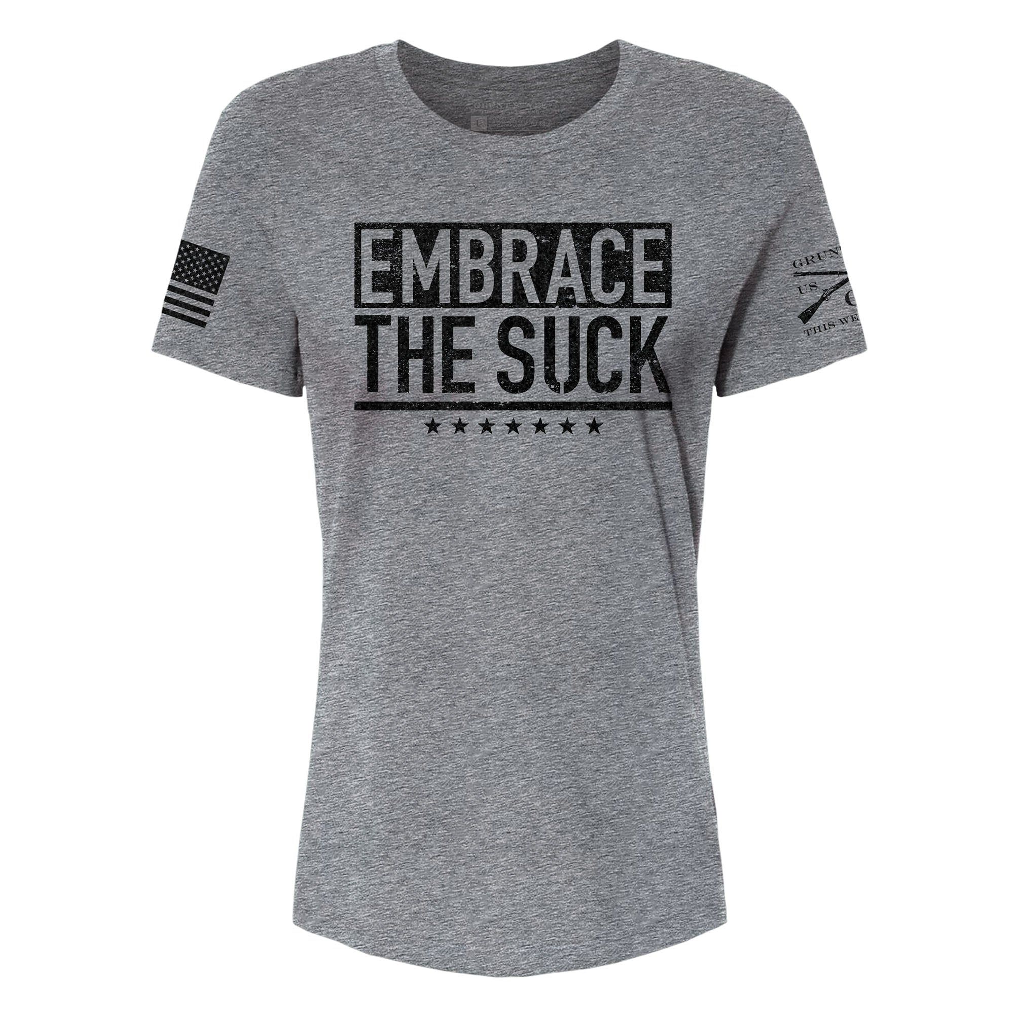 Women's Embrace The Suck Relaxed Fit T-Shirt - Grey Triblend sold by Grunt Style product image thumbnail 4