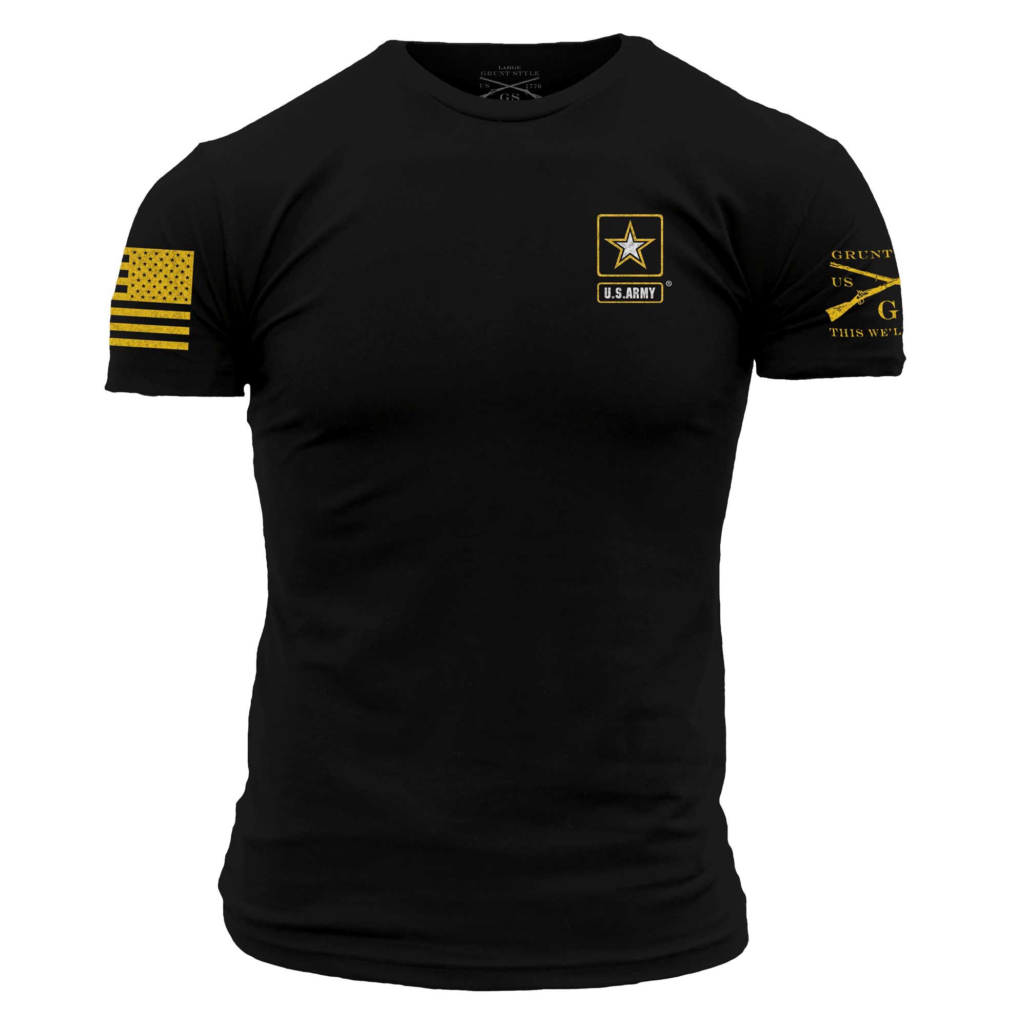 Army - Men's Basic Full Logo Tee - Black sold by Grunt Style