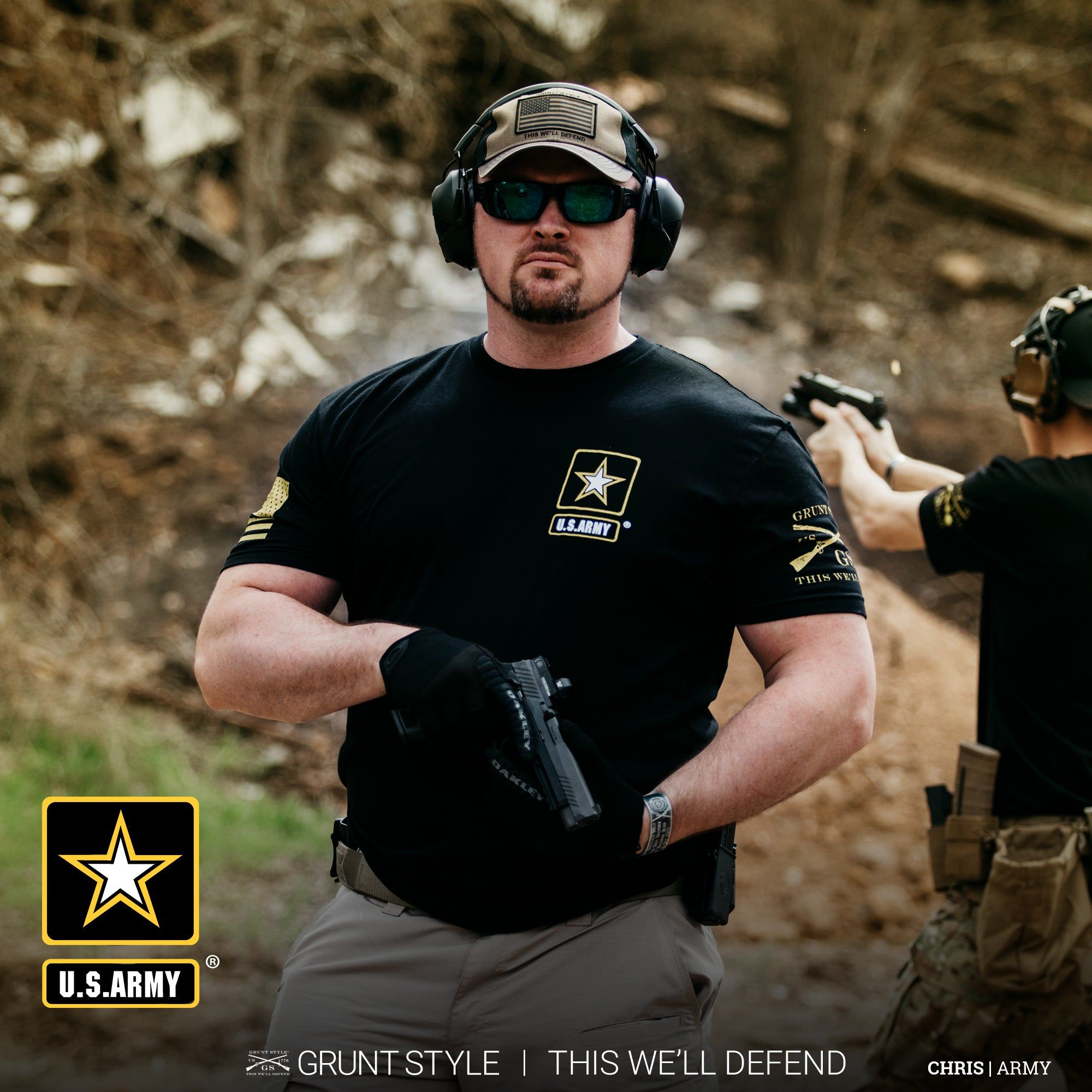 Army - Men's Basic Full Logo Tee - Black sold by Grunt Style product image thumbnail 2