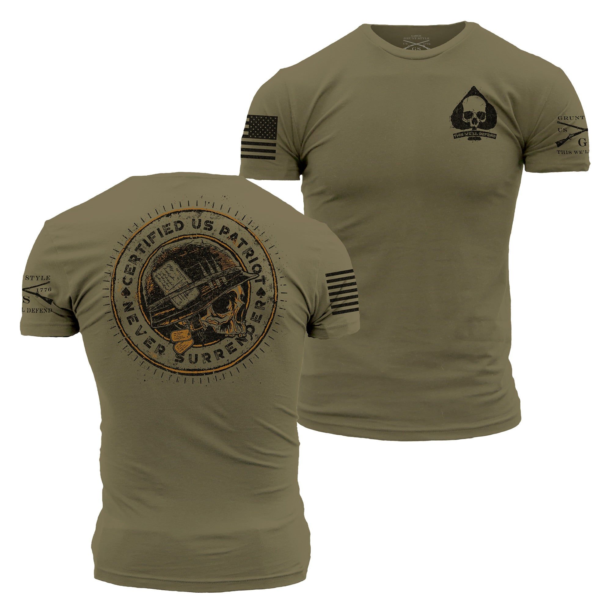 Patriot Seal T-Shirt - Military Green sold by Grunt Style