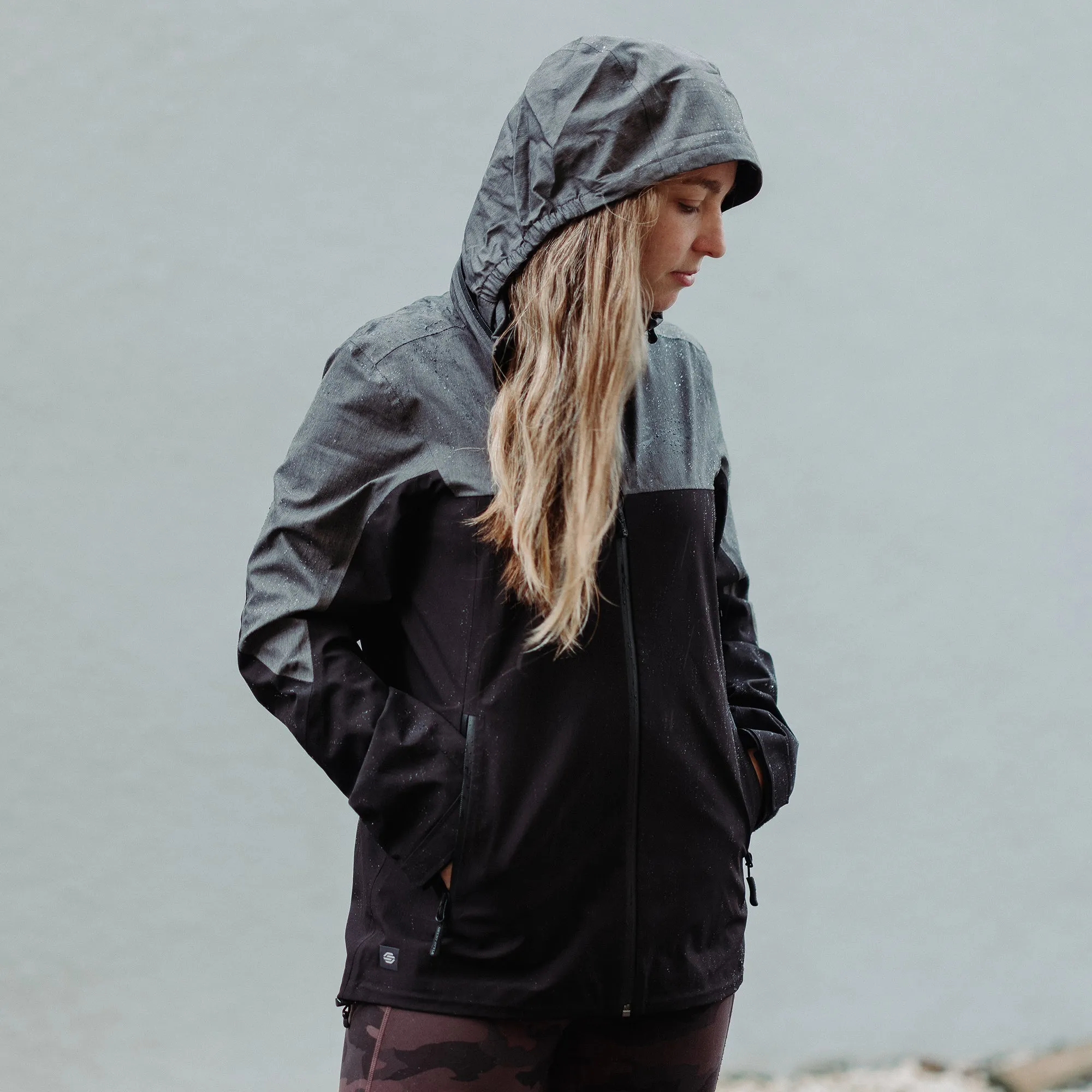 Women's Premium Rain Jacket - Black sold by Grunt Style
