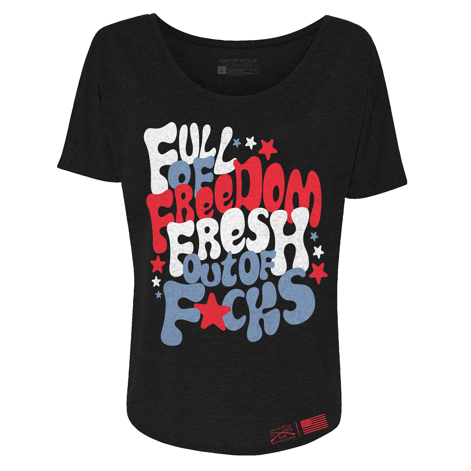 Women's Fresh Outta F*cks Slouchy T-Shirt - Black sold by Grunt Style product image thumbnail 5