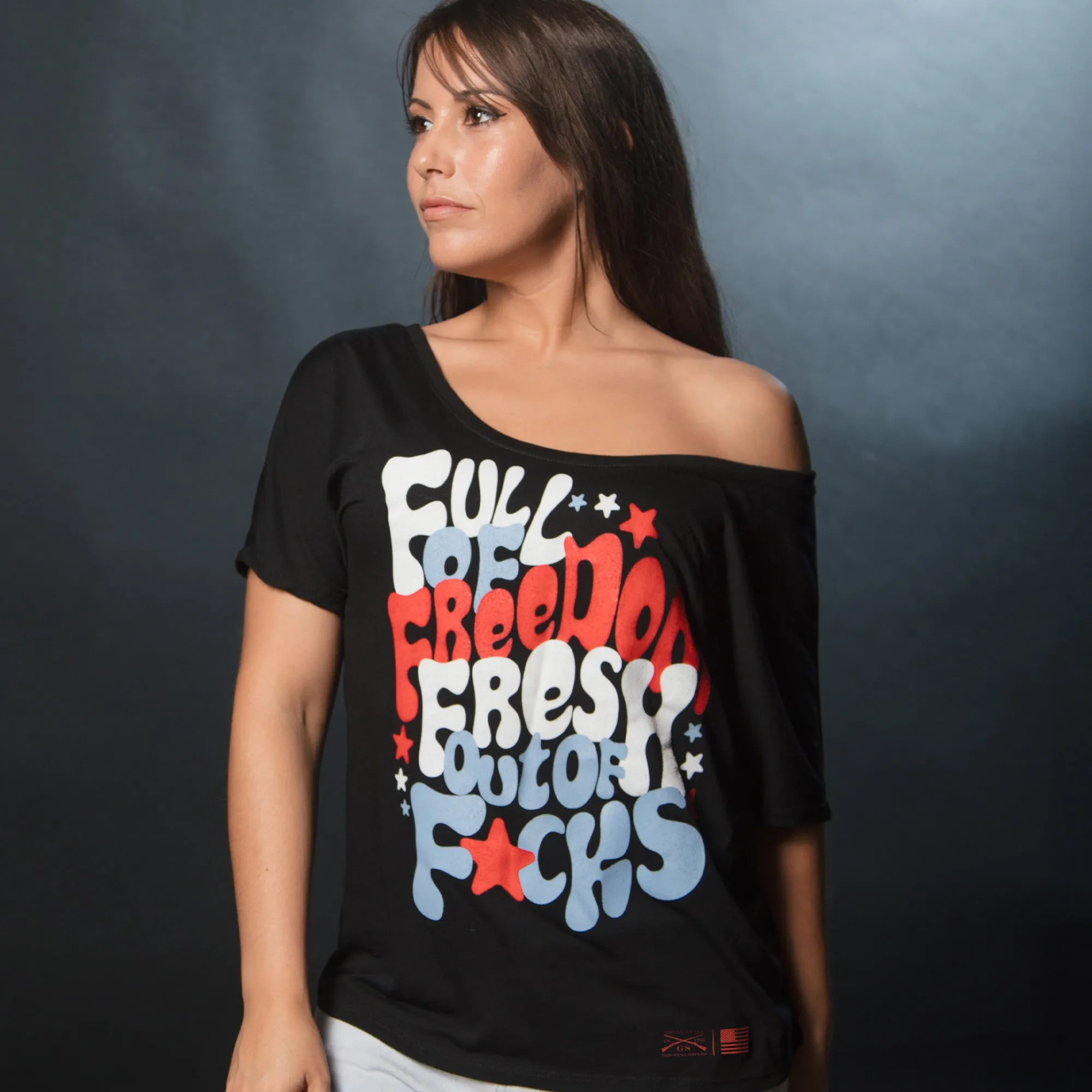 Women's Fresh Outta F*cks Slouchy T-Shirt - Black sold by Grunt Style product image thumbnail 4