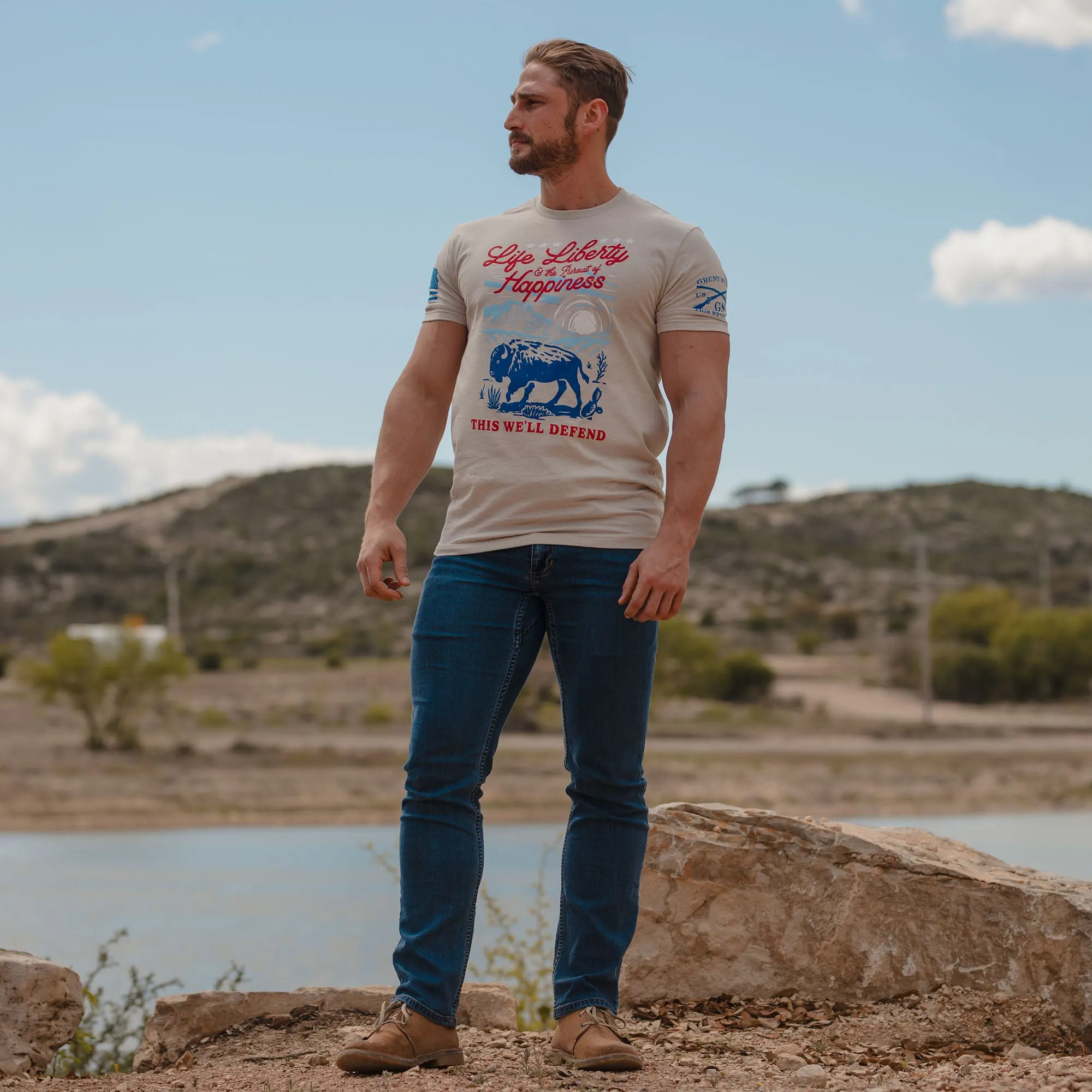 Pursuit of Happiness T-Shirt - Sand sold by Grunt Style product image thumbnail 5