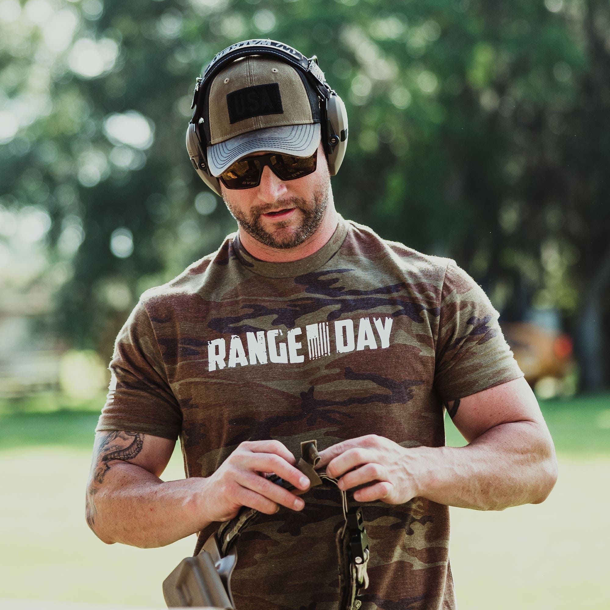 Men's Range Day T-Shirt - Woodland Camo sold by Grunt Style product image thumbnail 2
