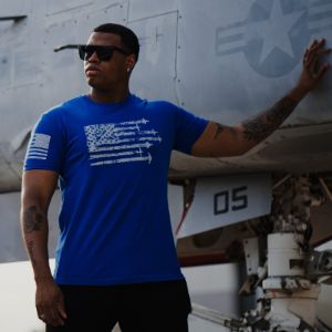 By Air Flag T-Shirt - Blue sold by Grunt Style