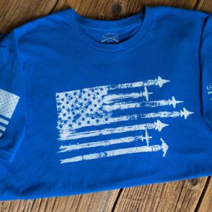 By Air Flag T-Shirt - Blue sold by Grunt Style