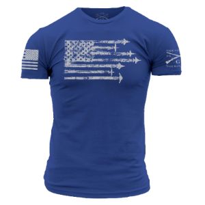 By Air Flag T-Shirt - Blue sold by Grunt Style