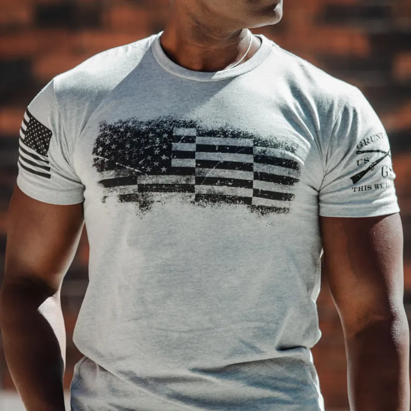 Bar Flag T-Shirt - Dark Heather Gray sold by Grunt Style
