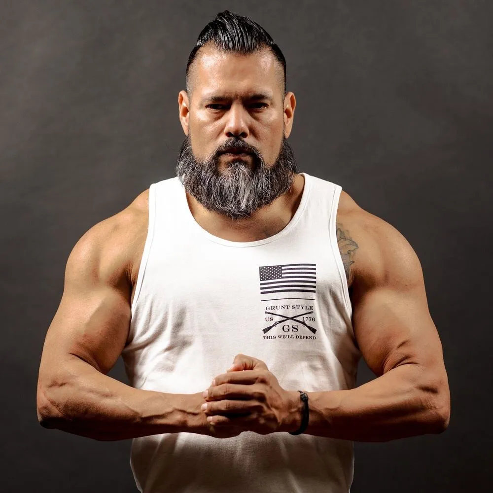 Men's Strength Through Suffering Tank - White sold by Grunt Style