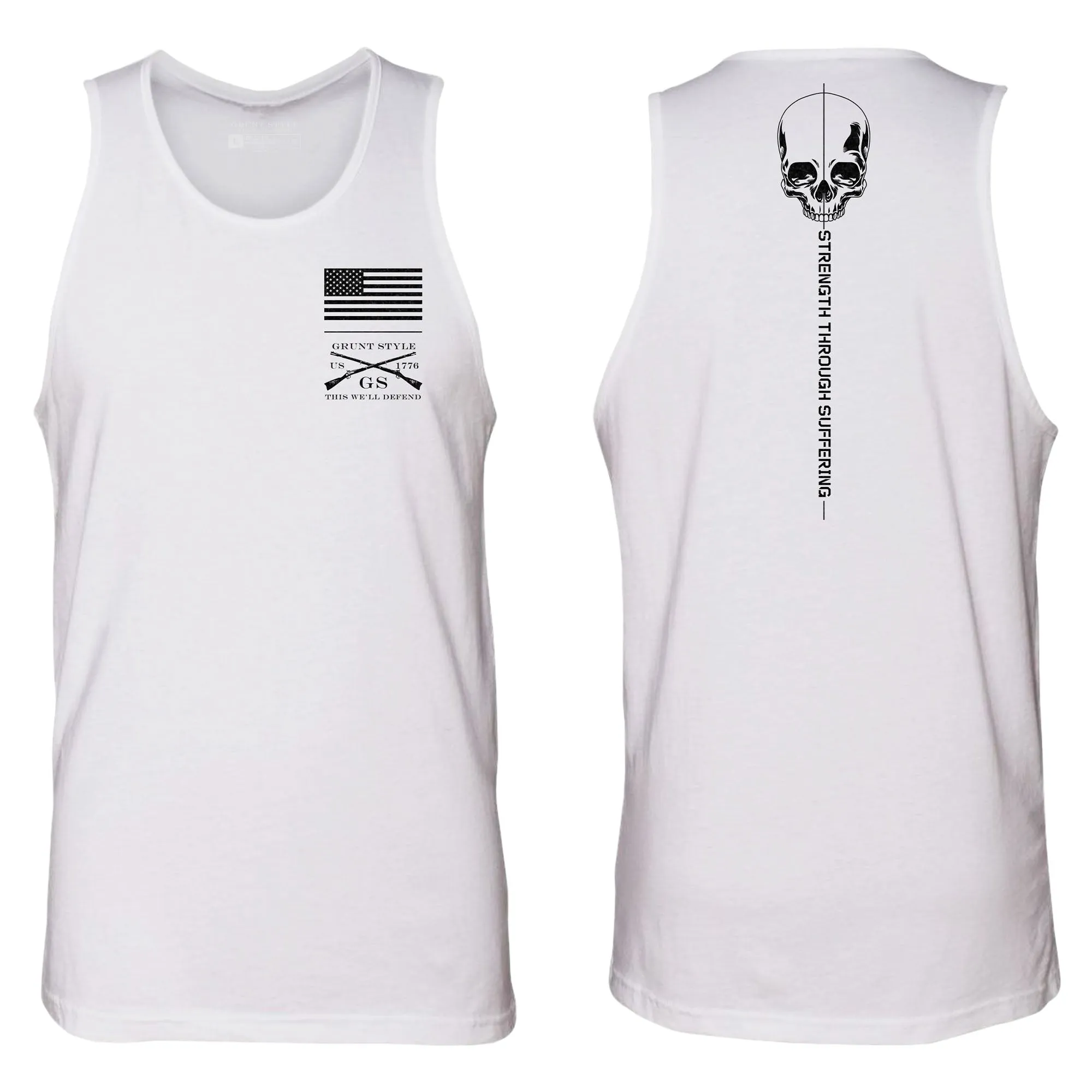 Men's Strength Through Suffering Tank - White sold by Grunt Style product image thumbnail 2