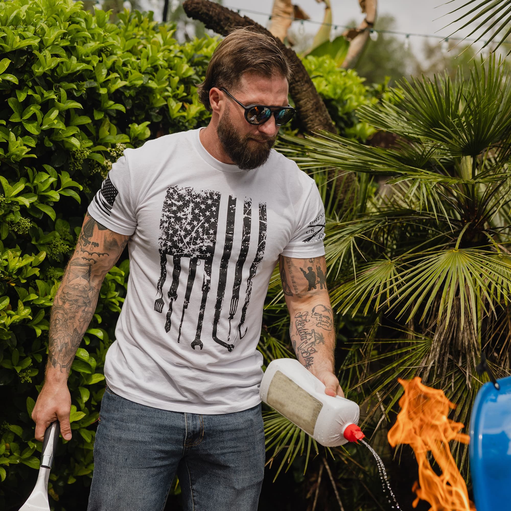 Men's Dad Flag T-Shirt - White sold by Grunt Style product image thumbnail 3