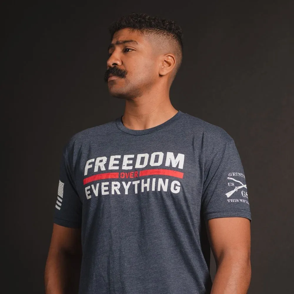 Freedom Over Everything T-Shirt - Midnight Navy sold by Grunt Style product image thumbnail 5