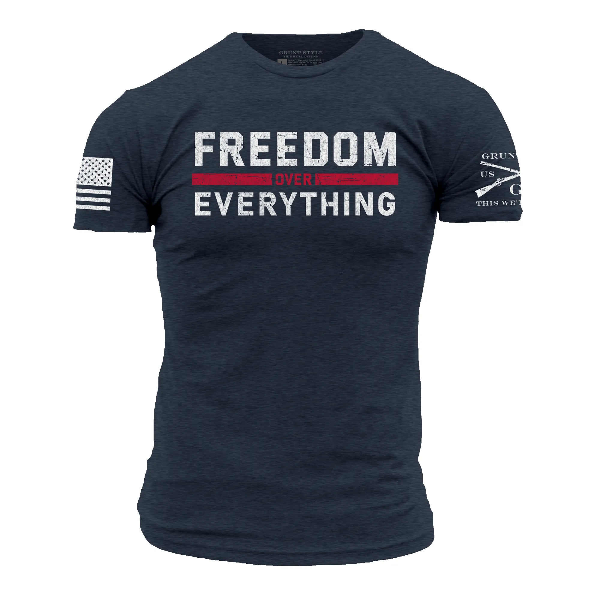 Freedom Over Everything T-Shirt - Midnight Navy sold by Grunt Style