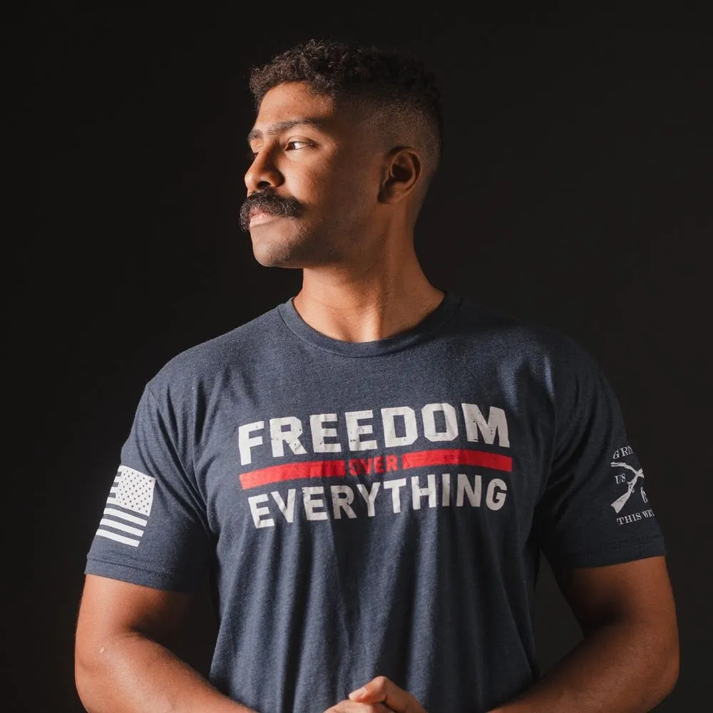 Freedom Over Everything T-Shirt - Midnight Navy sold by Grunt Style product image thumbnail 4