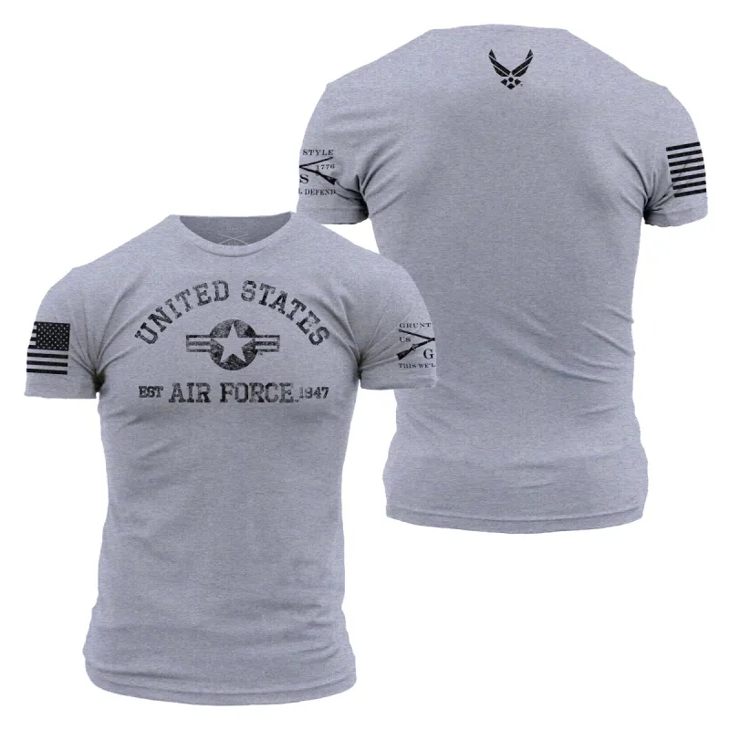 USAF - Est. 1947 T-Shirt - Heather Grey sold by Grunt Style