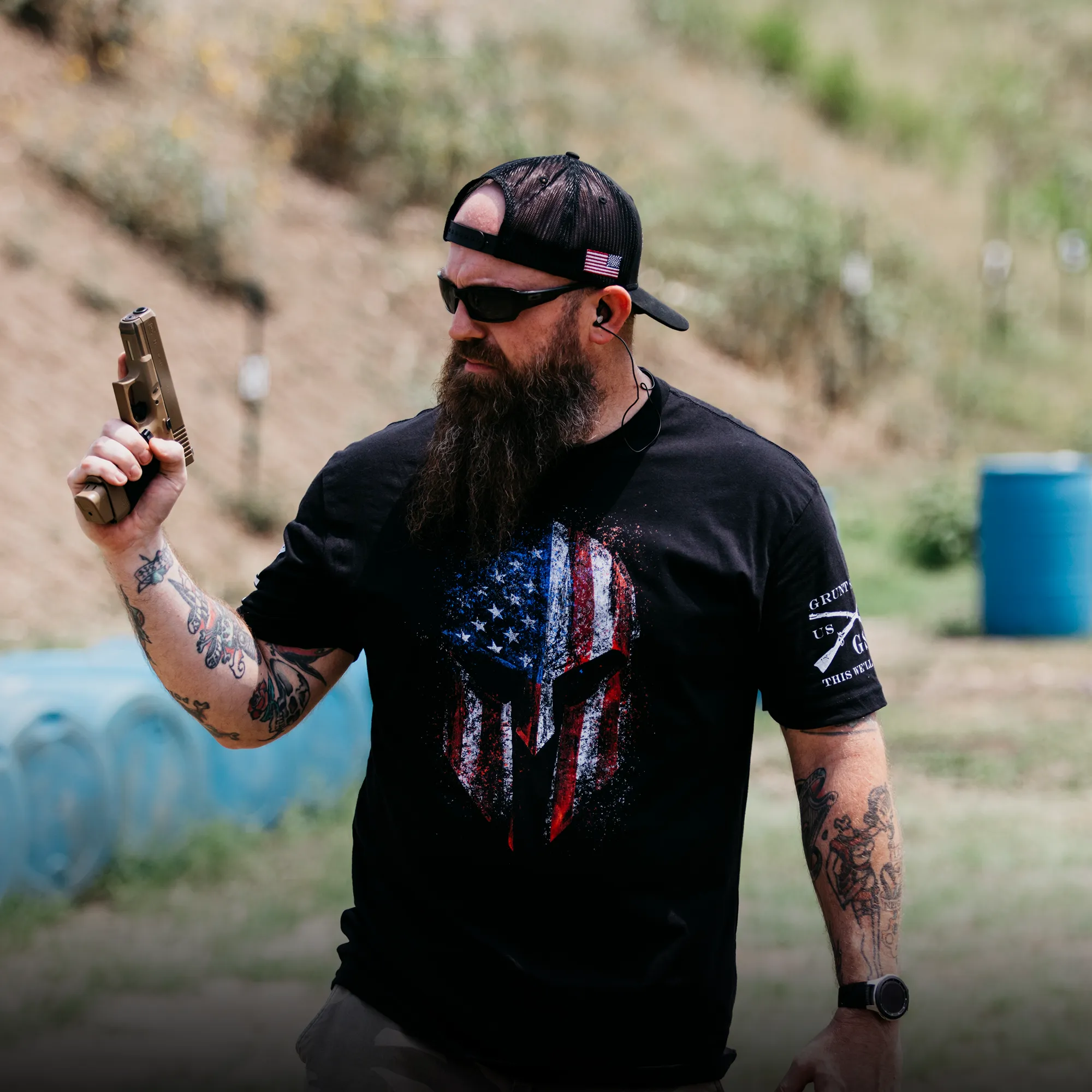American Spartan 2.0 T-Shirt - Black sold by Grunt Style product image thumbnail 2