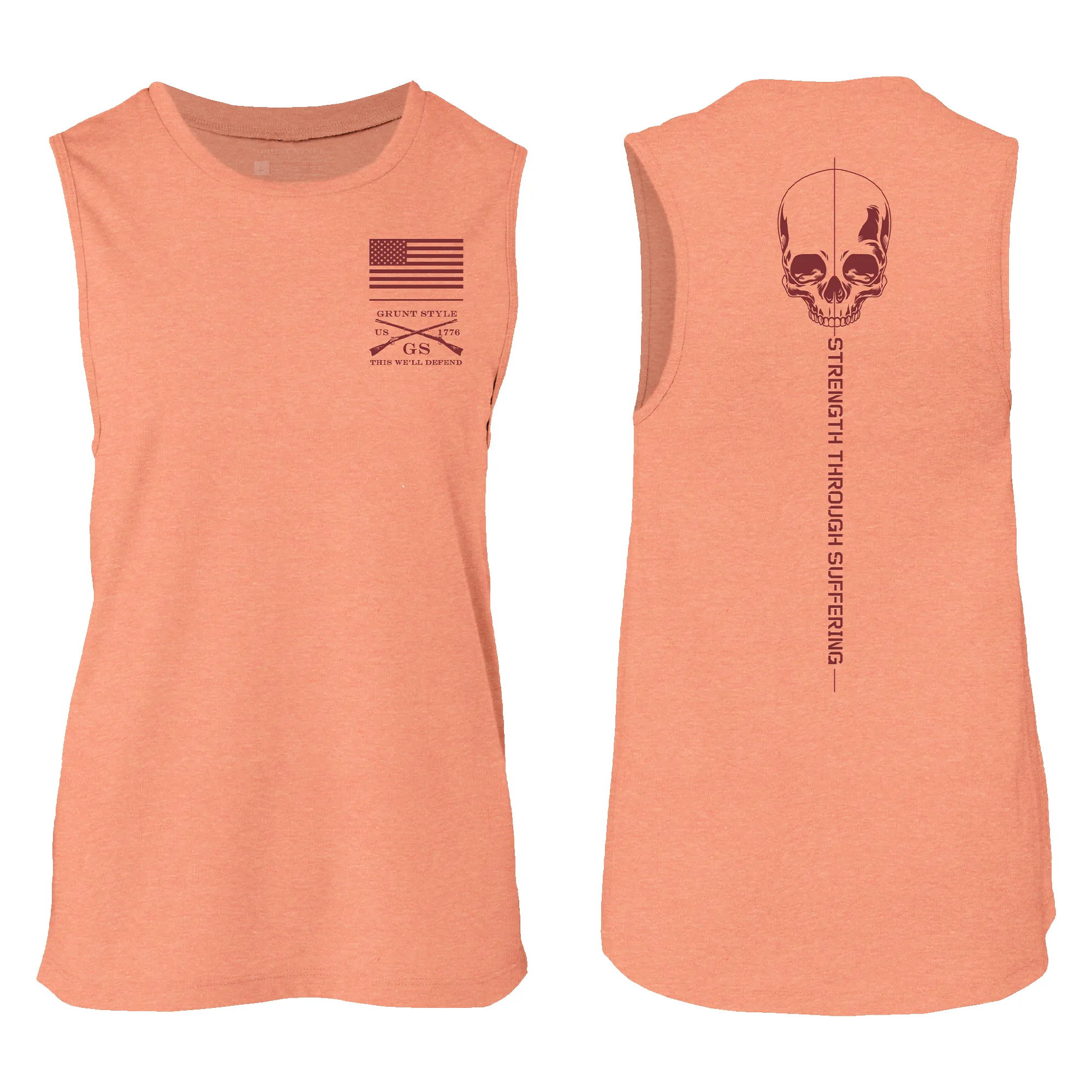 Women's Strength Through Suffering Everyday Tank - Heather Sunset sold by Grunt Style