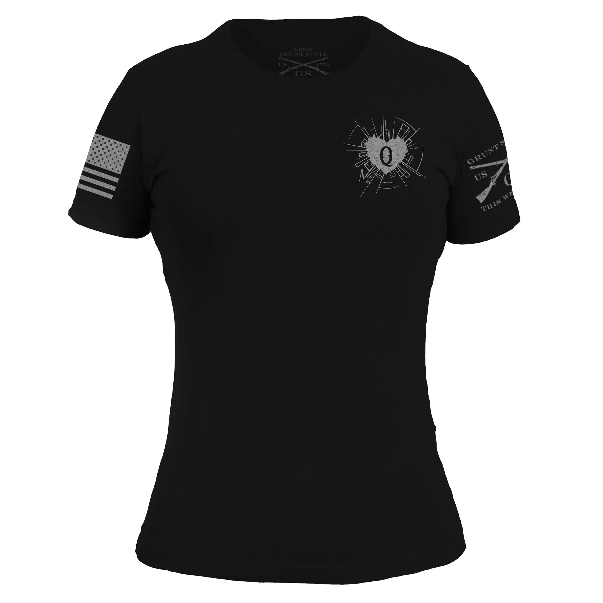 Women's Heart and Soul of a Warrior T-Shirt - Black sold by Grunt Style product image thumbnail 5