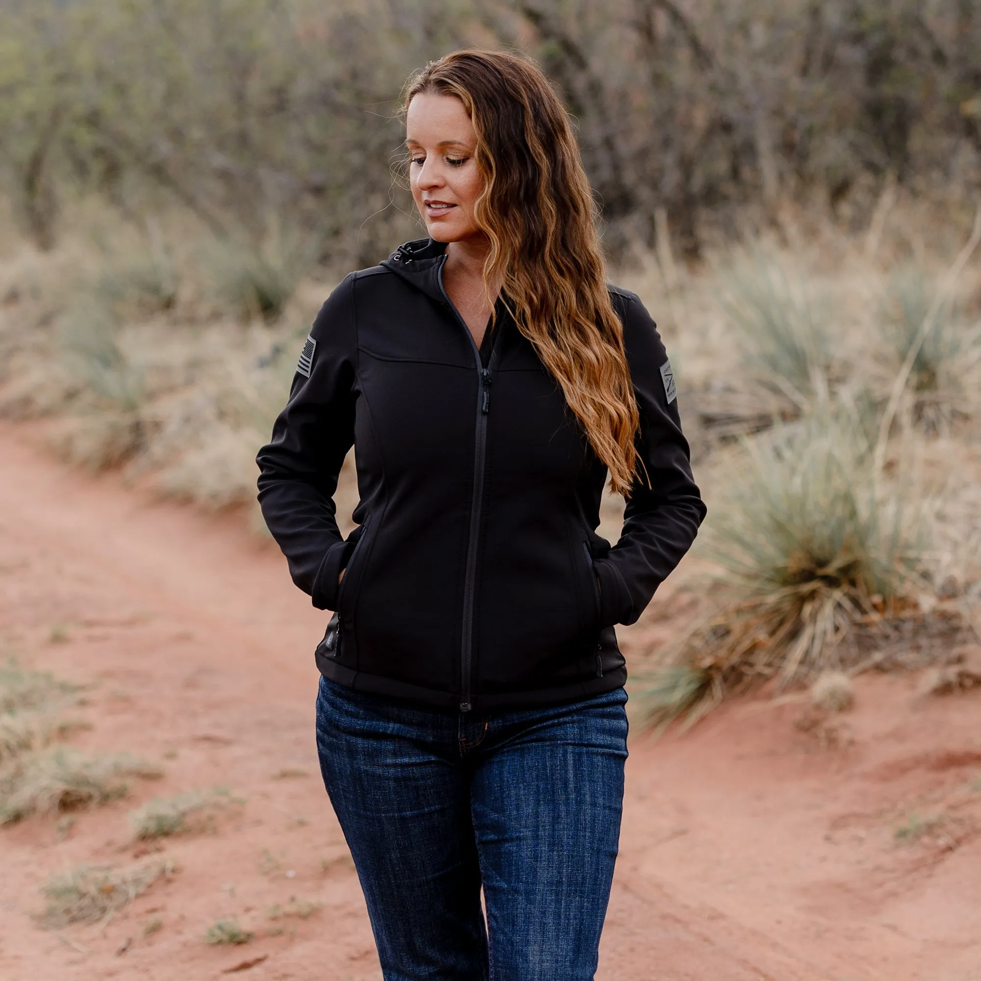 Women's Soft Shell Hoodie - Black sold by Grunt Style product image thumbnail 2