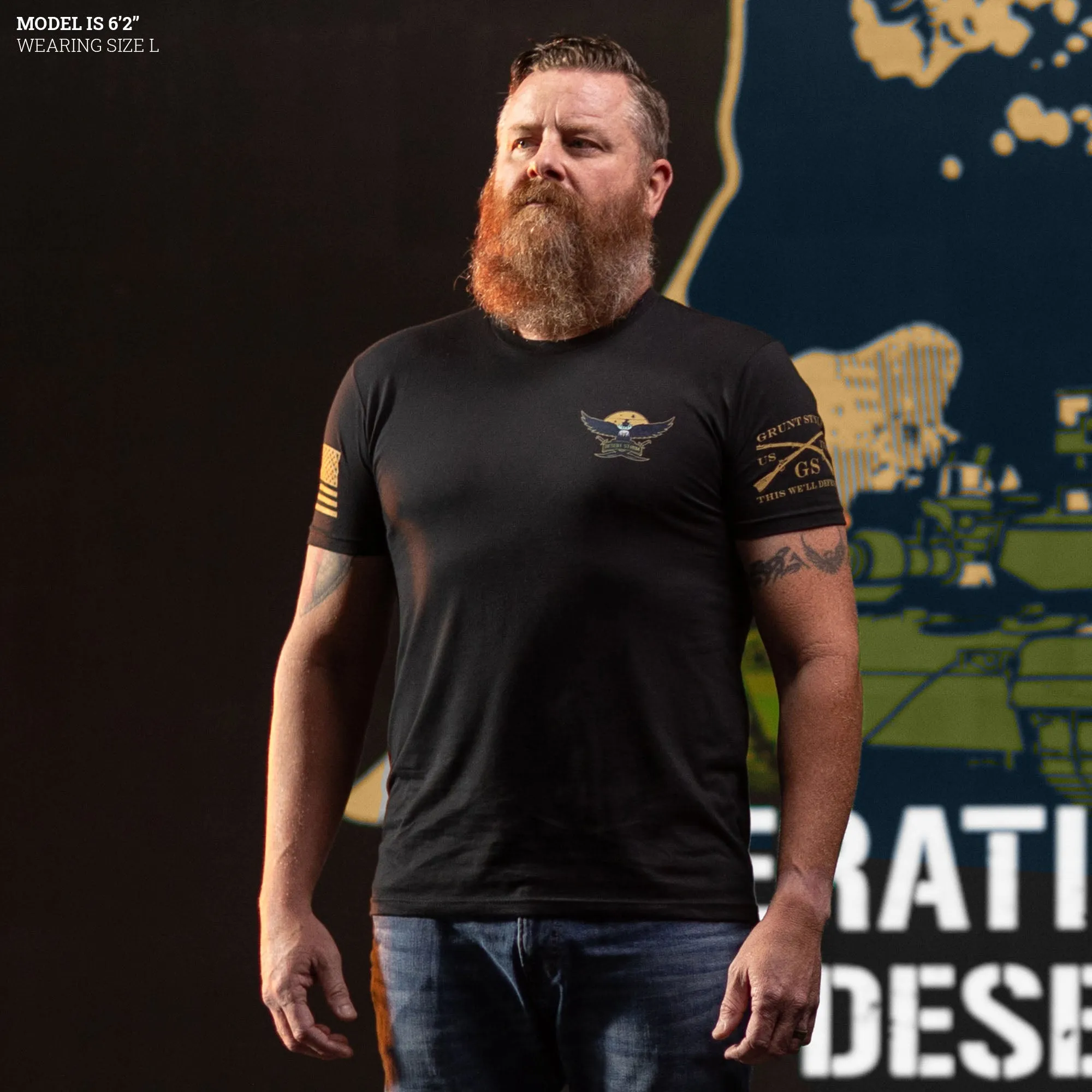 Desert Storm - Forged In Fire T-Shirt - Black sold by Grunt Style product image thumbnail 3