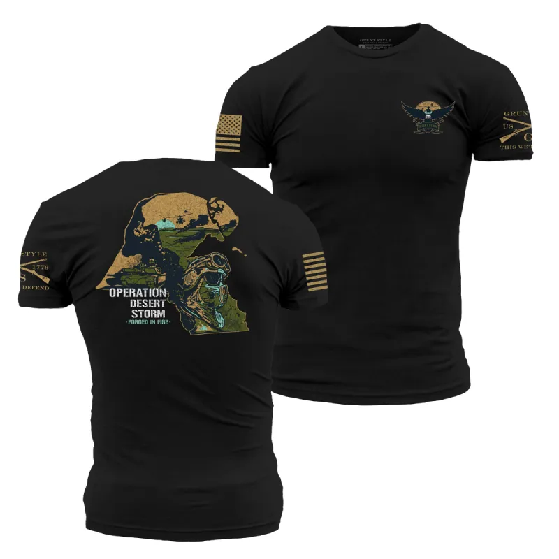 Desert Storm - Forged In Fire T-Shirt - Black sold by Grunt Style