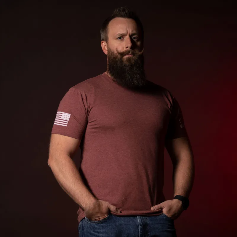 Club Member - Men's Basic T-Shirt - Heather Burgundy made by Grunt Style